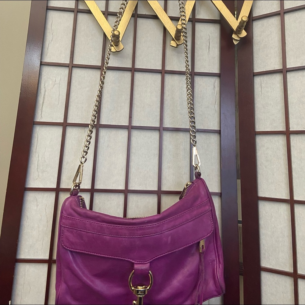 Rebecca Minkoff leather orchid MAC mottled with gold hardware details - Picture 2 of 12
